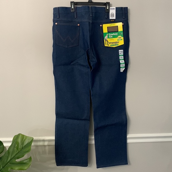 NWT WRANGLER COWBOY CUT SLIM FIT:RIGID INDIGO:38x30 - Picture 8 of 9
